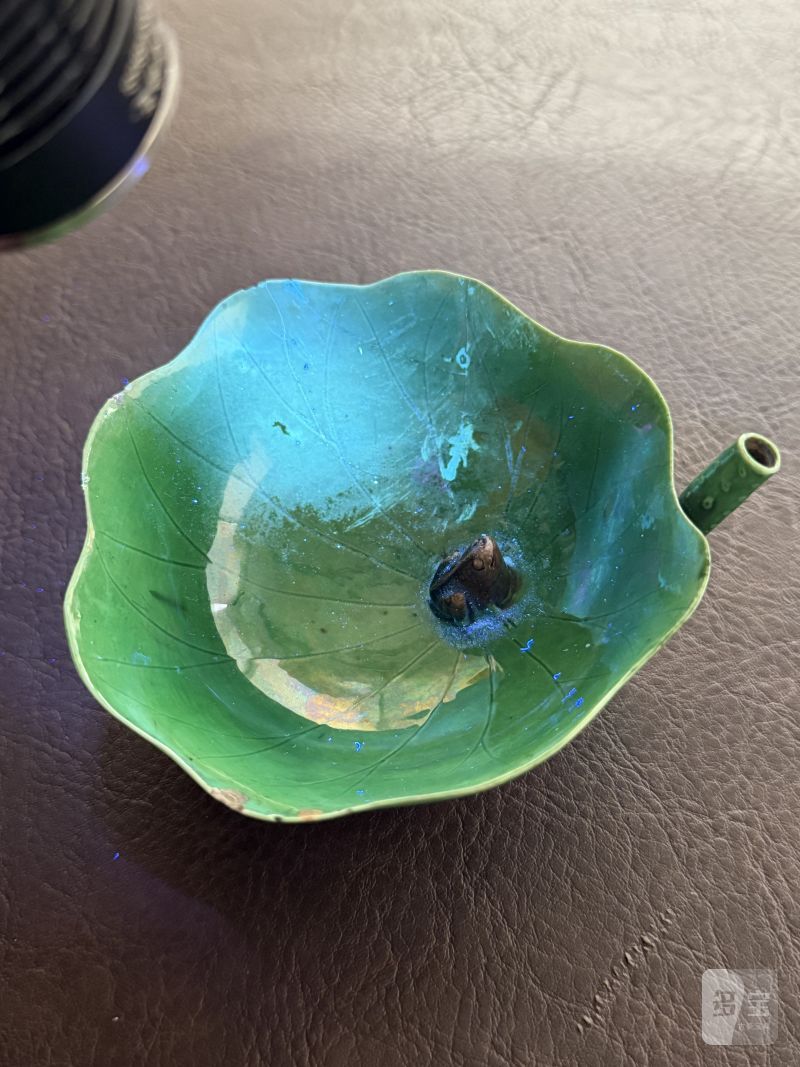 清康熙 绿釉荷叶秋操杯一对 - 图18